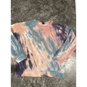 Wild Fable Womens Multicolor Tie Dye Long Sleeve Crew Neck Pullover Sweatshirt M